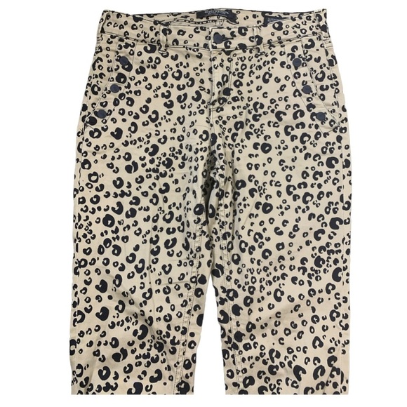 MAISON SCOTCH & SODA Expedition Express Mid Skinny Leopard Jeans Beige Sz 28/32 - Picture 4 of 12
